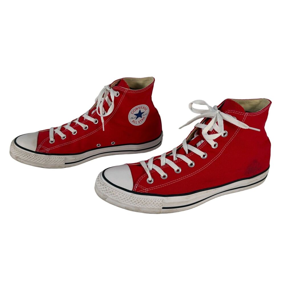 Converse Chuck Taylor All Star Hi Red Canvas High Top Sneakers Mens 13 M9621
